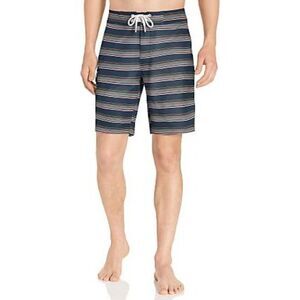 Goodthreads Mens Blue Stripped Drawstring Pockets Swim Board Shorts Size 34